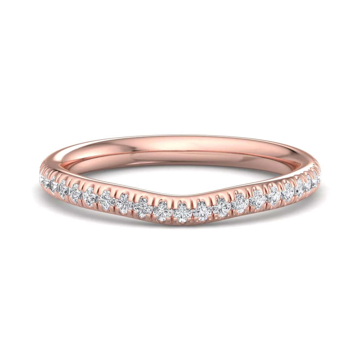 Michaela Curved Pavé Band