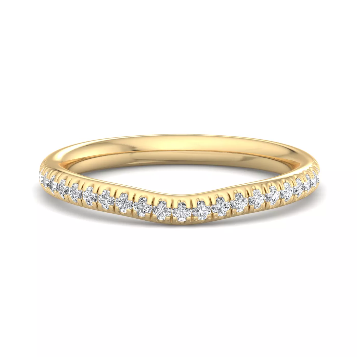 Michaela Curved Pavé Band