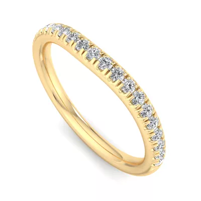 Aleena Curved Pavé Band