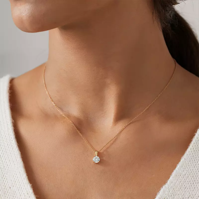 14K Rose Gold Alexandra Solitaire Pendant