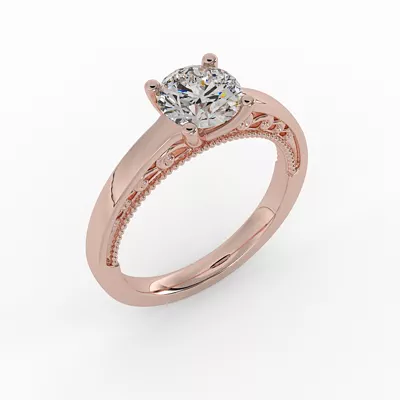 Melanie Filigree Solitaire Engagement Ring