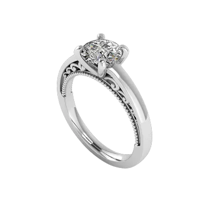 Melanie Filigree Solitaire Engagement Ring