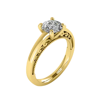 Melanie Filigree Solitaire Engagement Ring