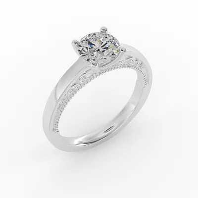 Melanie Filigree Solitaire Engagement Ring