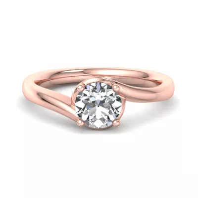 Evelyn Bypass Solitaire Engagement Ring