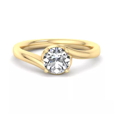 Evelyn Bypass Solitaire Engagement Ring