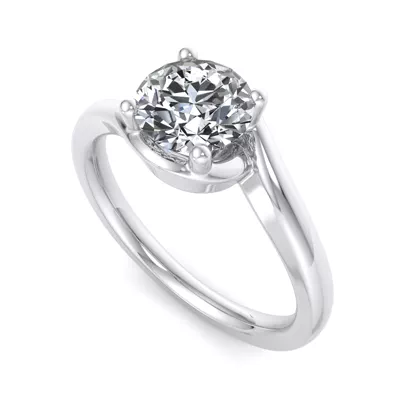 Evelyn Bypass Solitaire Engagement Ring