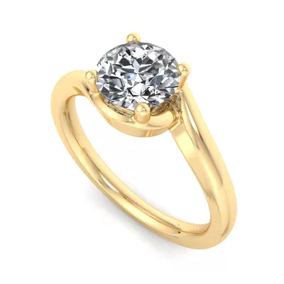 Evelyn Bypass Solitaire Engagement Ring