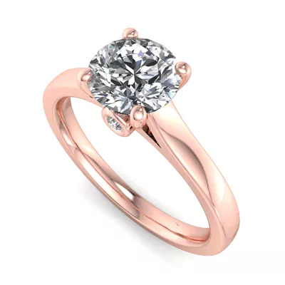Rose Solitaire Engagement Ring