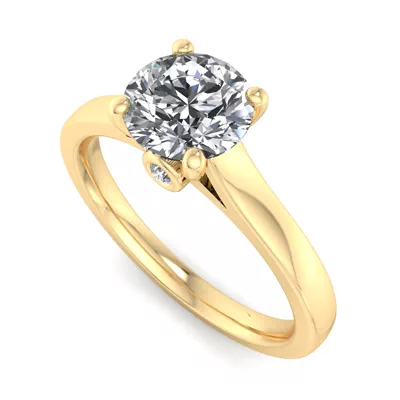 Rose Solitaire Engagement Ring