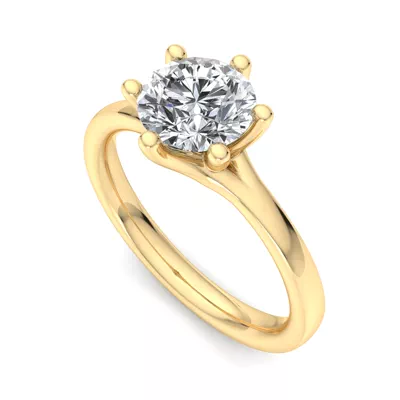 Kaylee 6 Prong Tapered Engagement Ring