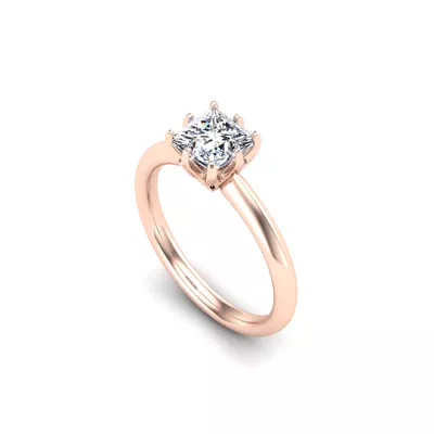 Olivia Knife Edge 6 Prong  Solitaire Engagement Ring
