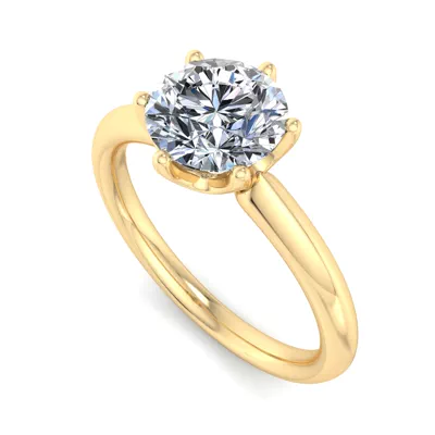 Olivia Knife Edge 6 Prong  Solitaire Engagement Ring