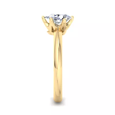 Olivia Knife Edge 6 Prong  Solitaire Engagement Ring