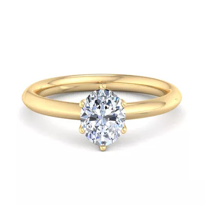 Olivia Knife Edge 6 Prong  Solitaire Engagement Ring