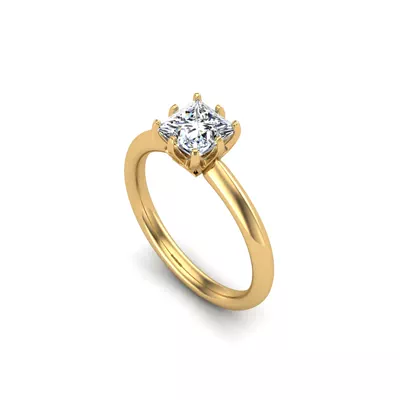 Olivia Knife Edge 6 Prong  Solitaire Engagement Ring