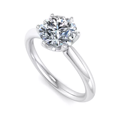 Olivia Knife Edge 6 Prong  Solitaire Engagement Ring