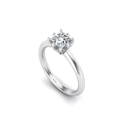 Olivia Knife Edge 6 Prong  Solitaire Engagement Ring