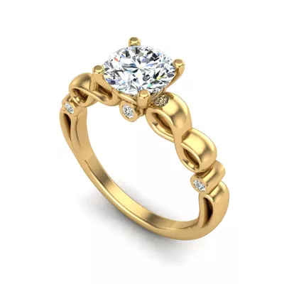 Ellieana Infinity Diamond Peekaboo Engagement Ring