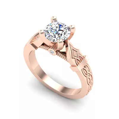 Anastasia Art Deco Solitaire Engagement Ring