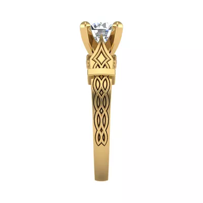 Anastasia Art Deco Solitaire Engagement Ring