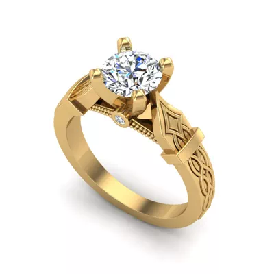 Anastasia Art Deco Solitaire Engagement Ring