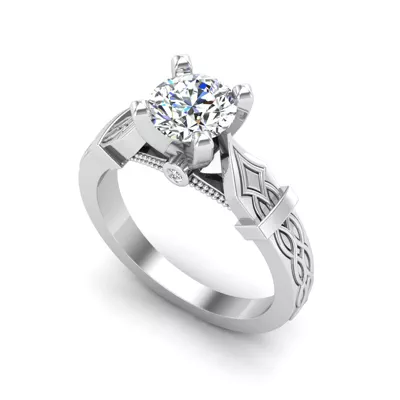 Anastasia Art Deco Solitaire Engagement Ring