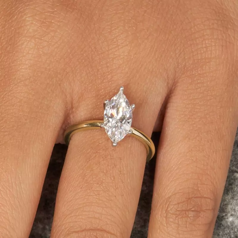 18K Yellow Gold Leah 4 Prong Solitaire Engagement Ring