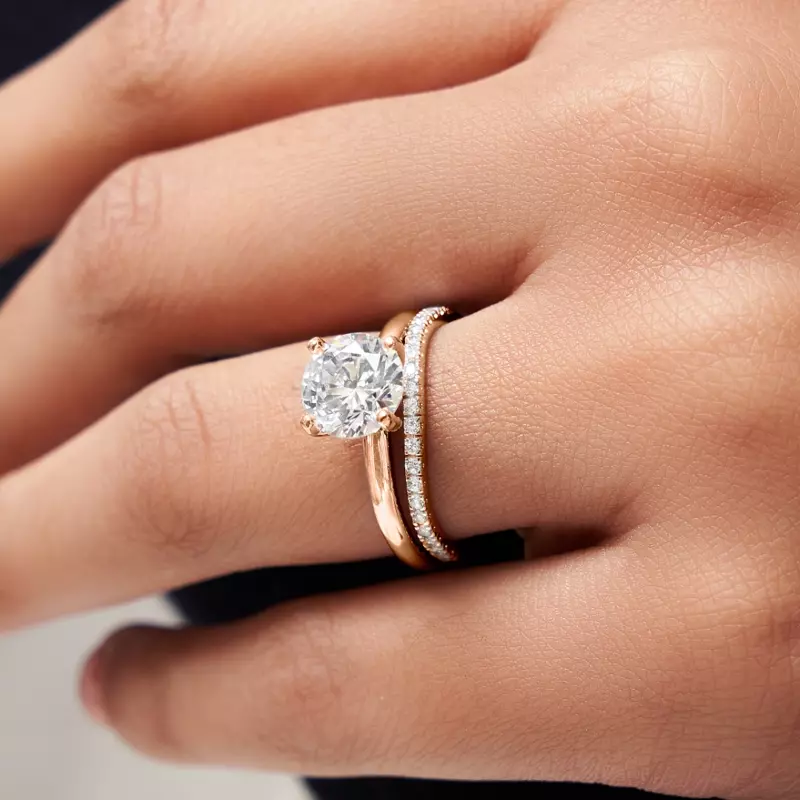 14K Rose Gold Lillian 4 Prong Solitaire Engagement Ring