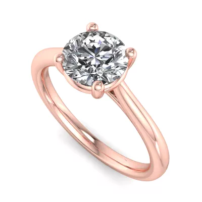 Lucy 4 Prong Pinched Shank Engagement Ring