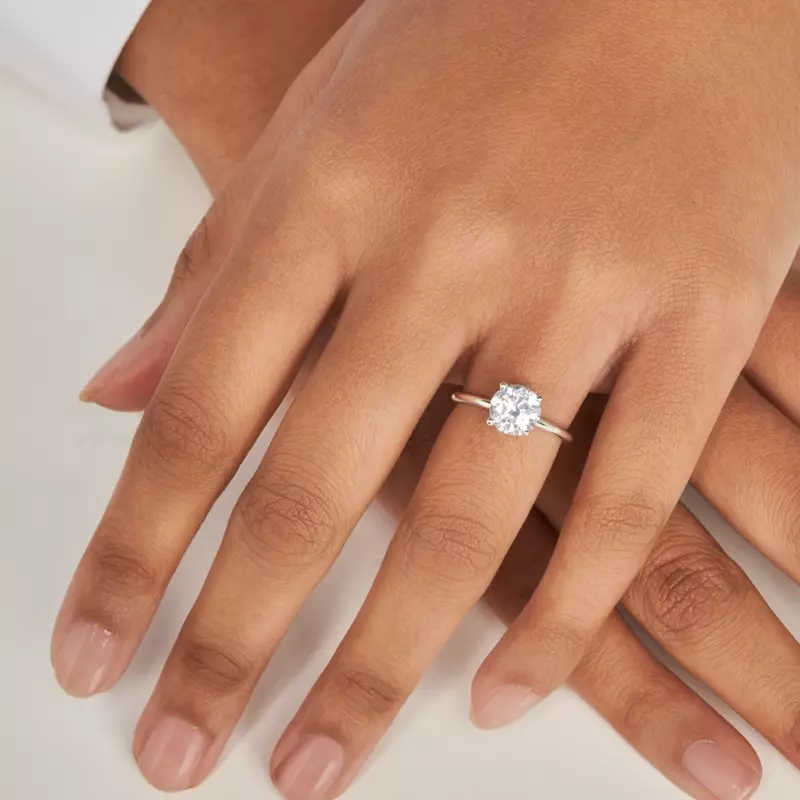 14K White Gold Bella Solitaire Engagement Ring