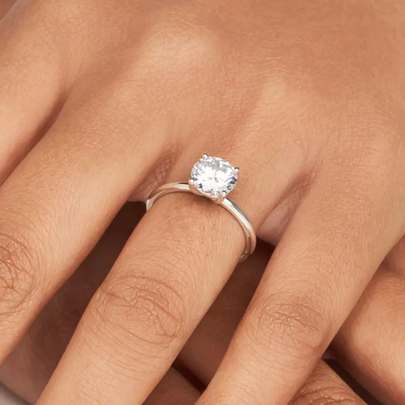 14K White Gold Bella Solitaire Engagement Ring