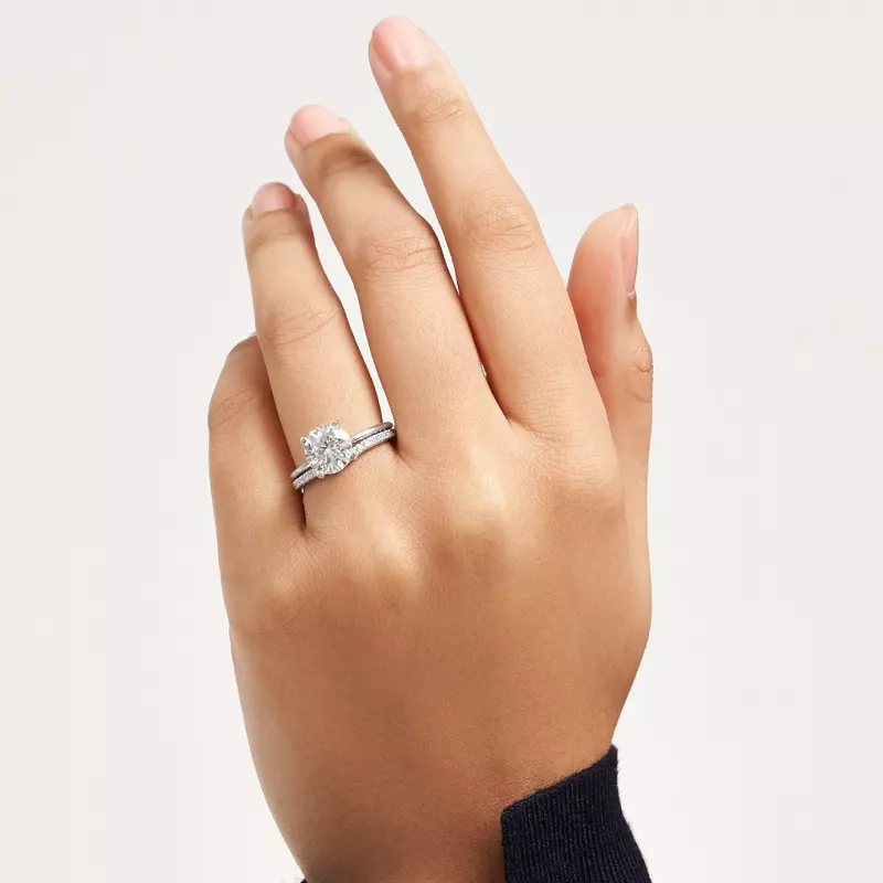 18K White Gold Kinley 4 Prong Solitaire Engagement Ring