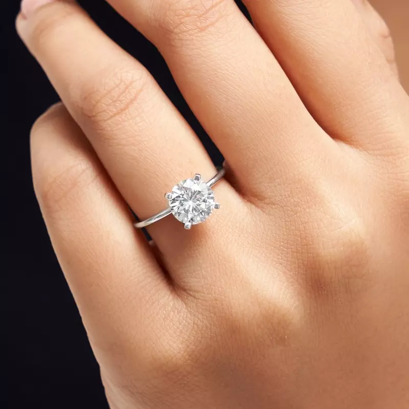 18K White Gold Kinley 4 Prong Solitaire Engagement Ring
