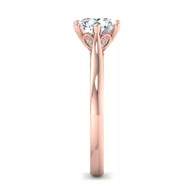 Shelby Diamond Petal Cathedral Engagement Ring