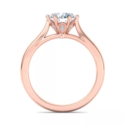 Shelby Diamond Petal Cathedral Engagement Ring