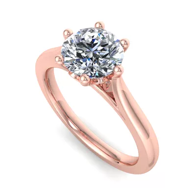 Shelby Diamond Petal Cathedral Engagement Ring