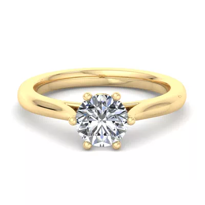 Shelby Diamond Petal Cathedral Engagement Ring