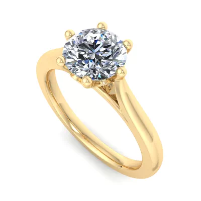 Shelby Diamond Petal Cathedral Engagement Ring