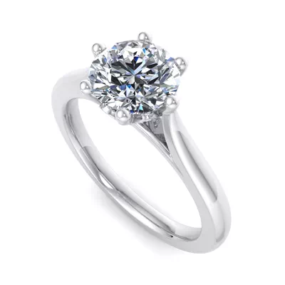 Shelby Diamond Petal Cathedral Engagement Ring