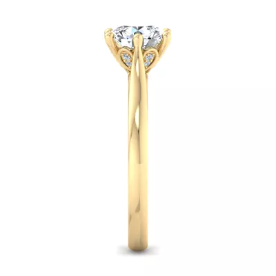 Shelby Diamond Petal Cathedral Engagement Ring