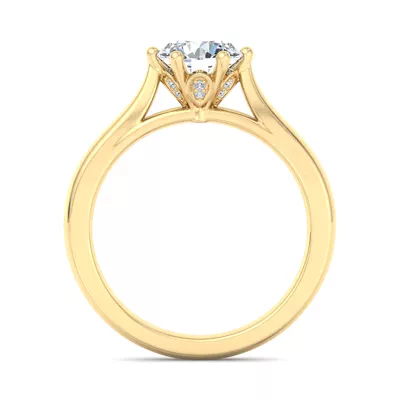 Shelby Diamond Petal Cathedral Engagement Ring