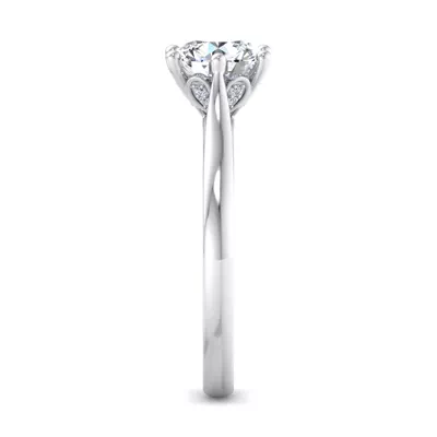 Shelby Diamond Petal Cathedral Engagement Ring