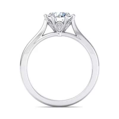 Shelby Diamond Petal Cathedral Engagement Ring