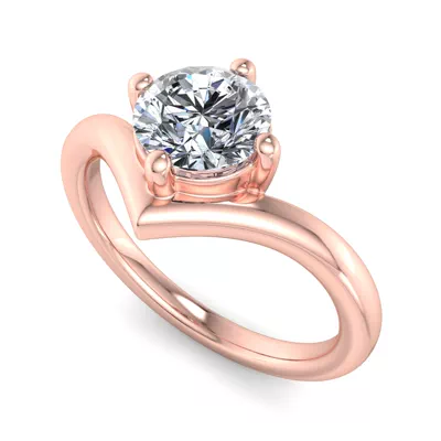 Remy Chevron Solitaire Engagement Ring
