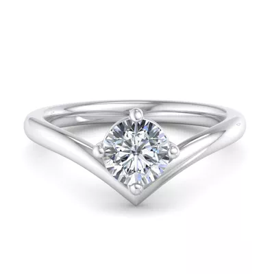 Remy Chevron Solitaire Engagement Ring