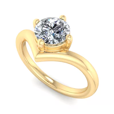 Remy Chevron Solitaire Engagement Ring