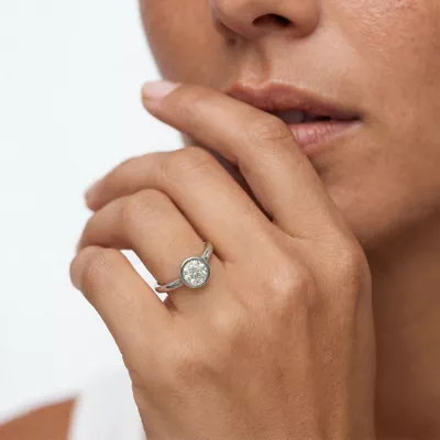 Emery Bezel Solitaire Engagement Ring (2mm)