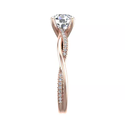 Emily Diamond Twisted Pave Engagement Ring