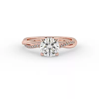 Emily Diamond Twisted Pave Engagement Ring